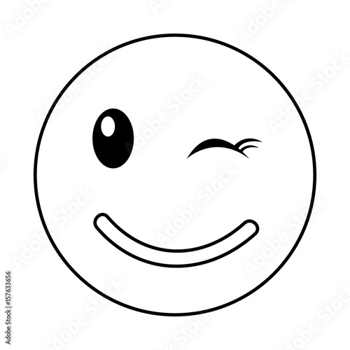 happy emoticon face kawaii style vector illustration design