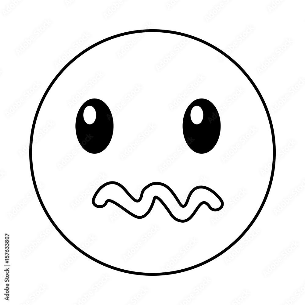 Fototapeta premium angry emoticon face kawaii style vector illustration design