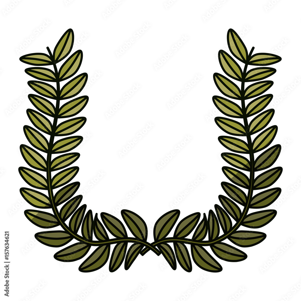 Wreath leaves ornament icon vector illustration graphic design