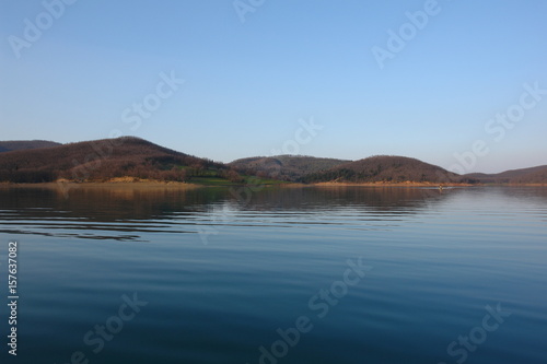 Photo of lake Plastira and Elati village, North Greece