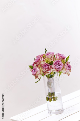 Wallpaper Mural bouquet of pink roses in a vase Torontodigital.ca
