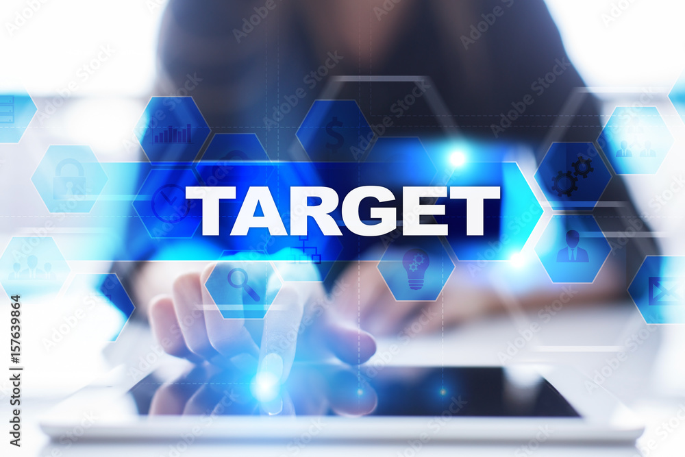 Woman using tablet pc, pressing on virtual screen and selecting target. Woman using tablet pc, pressing on virtual screen and selecting target.