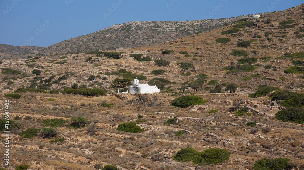 Photo of picturesque island of Ios on a summer morning, Cyclades, Greece Photo of picturesque island of Ios on a summer morning, Cyclades, Greece