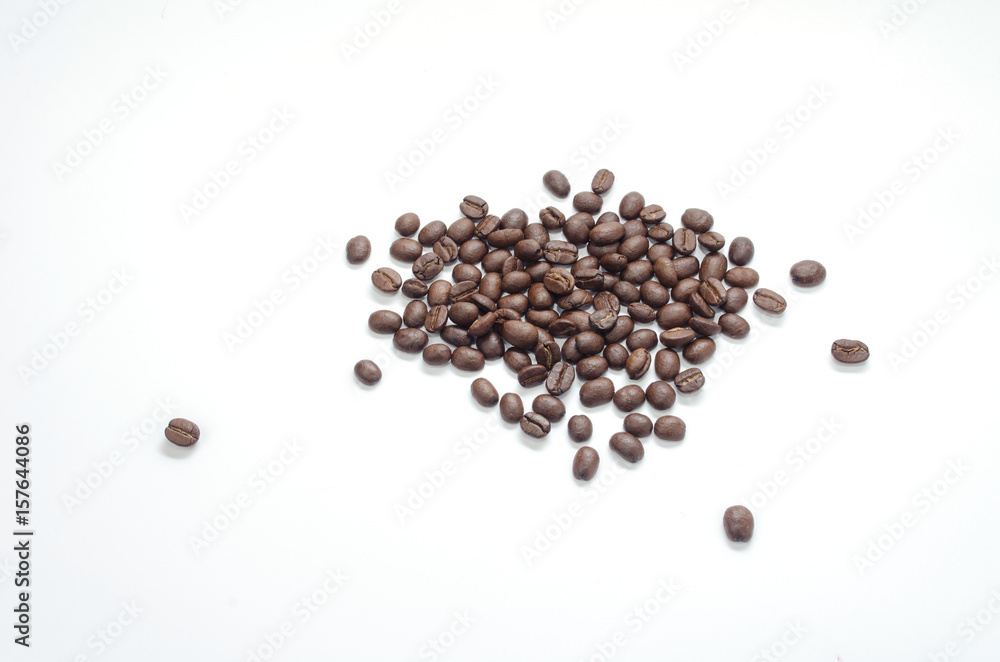 The coffee beans isolate on white background The coffee beans isolate on white background