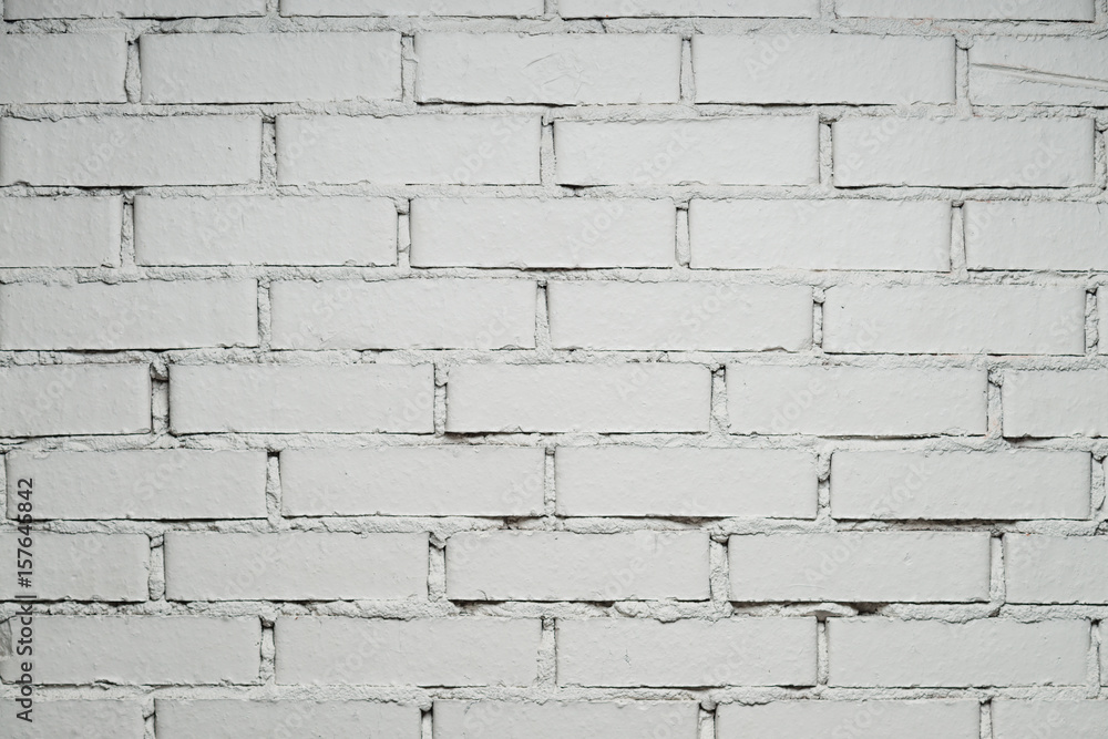 Fototapeta premium White brick wall with copy space