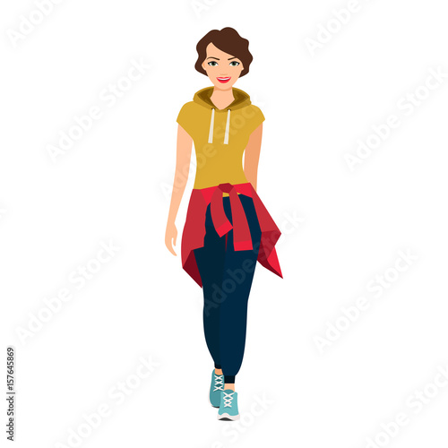 Girl in sports clothes