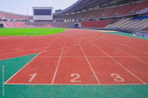 running track field with number