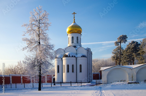 Dzerzhinsky, Russia - December, 2016: Ugresha Monastery in  winter day photo