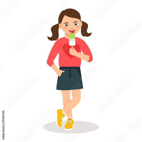Cute girl with sweet icecream cone