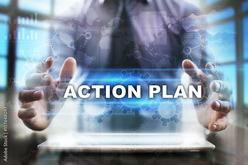 Businessman using tablet pc and selecting action plan. Businessman using tablet pc and selecting action plan.