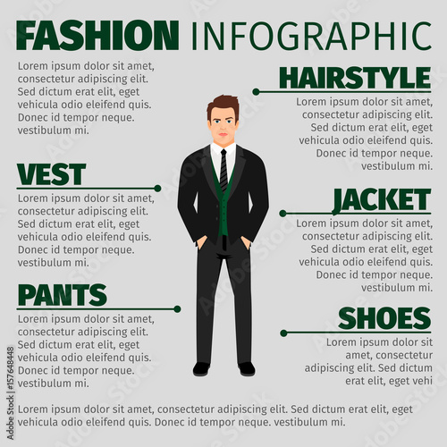 Fashion infographic with man in suit