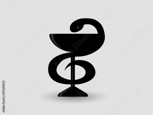 Pharmacy icon bowl with a snake