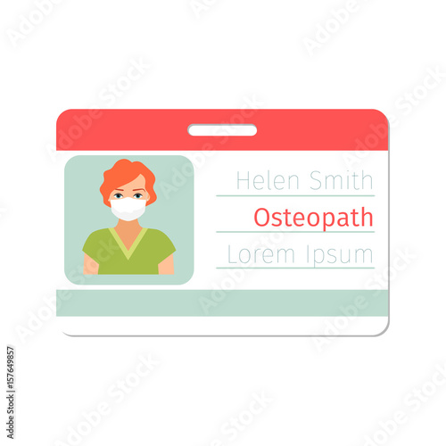 Female osteopath medical specialist badge