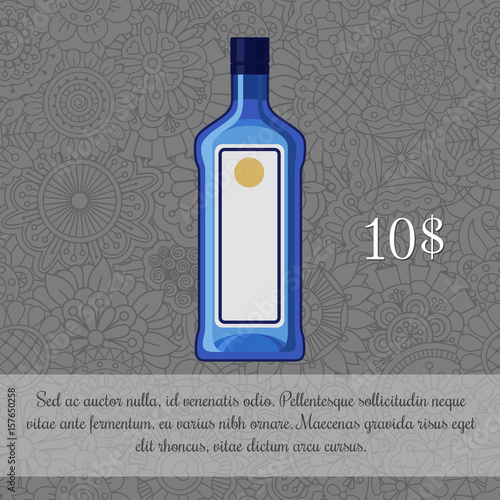 Alcoholic beverage, gin card template
