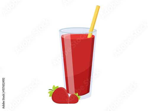 Strawberries Fresh juices glass icon