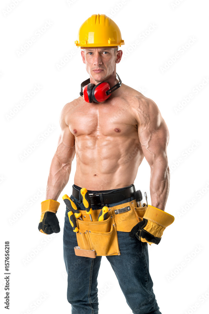 Powerful construction worker Powerful construction worker