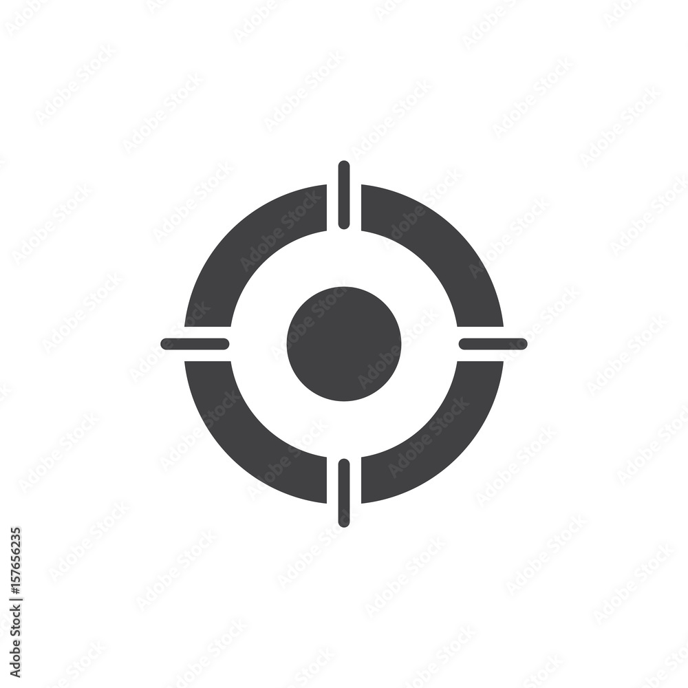 Aim icon vector, filled flat sign, solid pictogram isolated on white. Symbol, logo illustration. Pixel perfect Aim icon vector, filled flat sign, solid pictogram isolated on white. Symbol, logo illustration. Pixel perfect