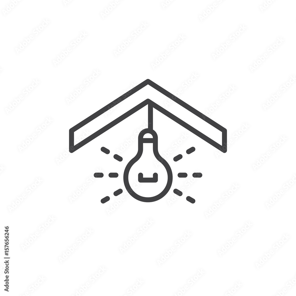 Ceiling light line icon, outline vector sign, linear style pictogram isolated on white. Symbol, logo illustration. Editable stroke. Pixel perfect Ceiling light line icon, outline vector sign, linear style pictogram isolated on white. Symbol, logo illustration. Editable stroke. Pixel perfect