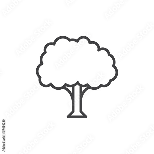 Tree line icon, outline vector sign, linear style pictogram isolated on white. Symbol, logo illustration. Editable stroke. Pixel perfect