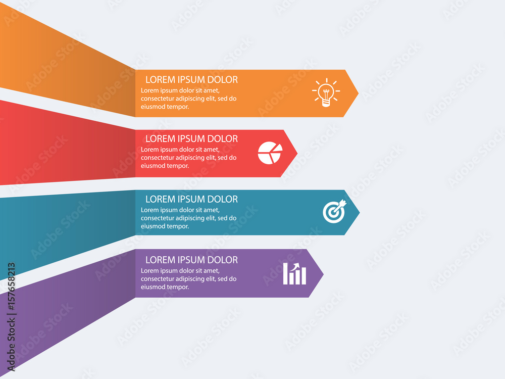 Arrow infographic template. Infographic options banner 4 steps Arrow infographic template. Infographic options banner 4 steps