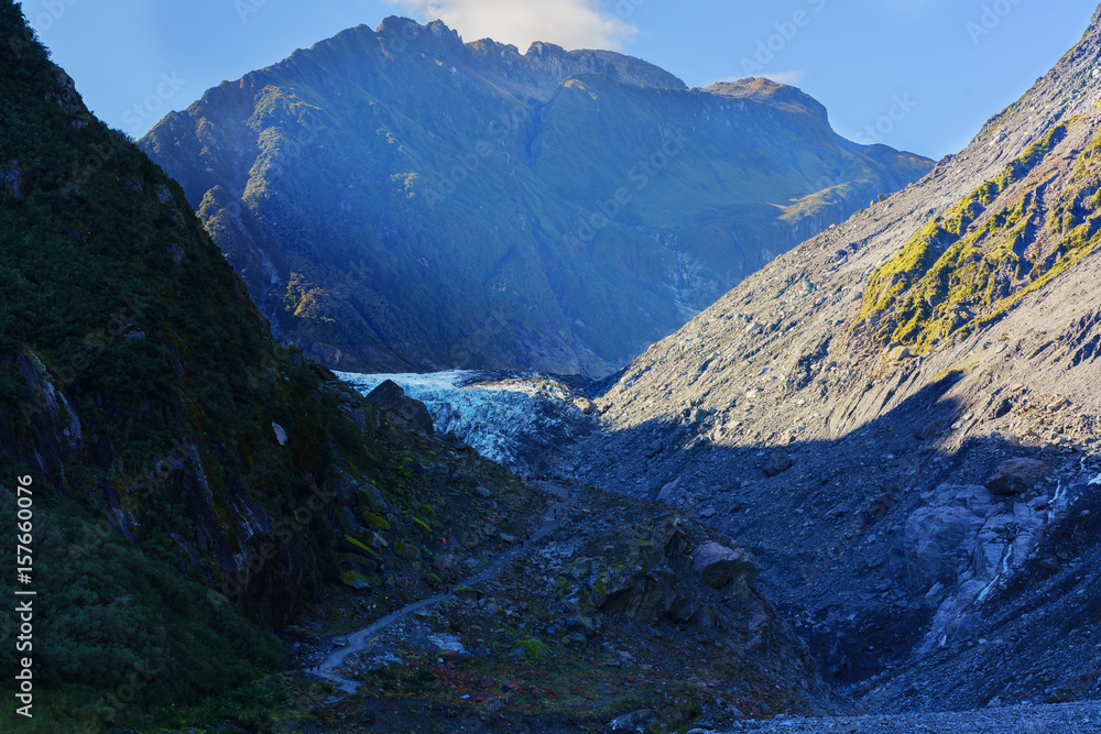 Fox Glacier / Te Moeka o Tuawe Valley Walk , is located in Westland Tai Poutini National Park on the West Coast of New Zealand's South Island