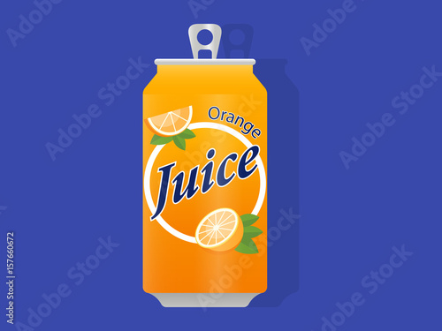 Orange Fruit Juice drink can
