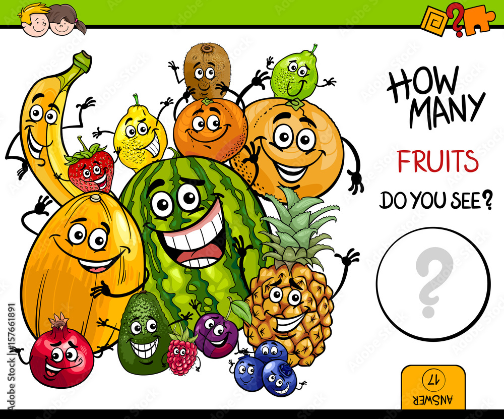 Fototapeta premium counting fruits educational game
