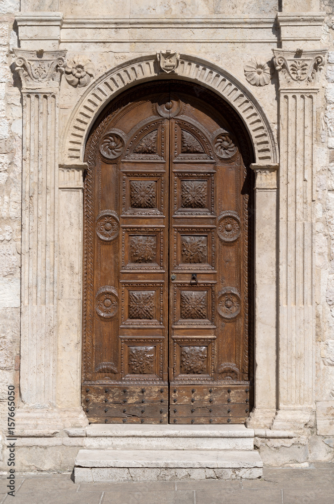 Old-fashioned wooden door