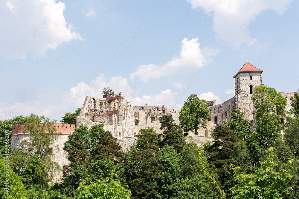 The 14th century Tenczyn Castle, situated in the village of Rudno (Poland), on the Tenczyn Prominence. The Rudno Landscape Park. The 14th century Tenczyn Castle, situated in the village of Rudno (Poland), on the Tenczyn Prominence. The Rudno Landscape Park.