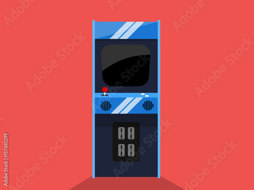 Retro Arcade Game Machine Flat Icon Vector