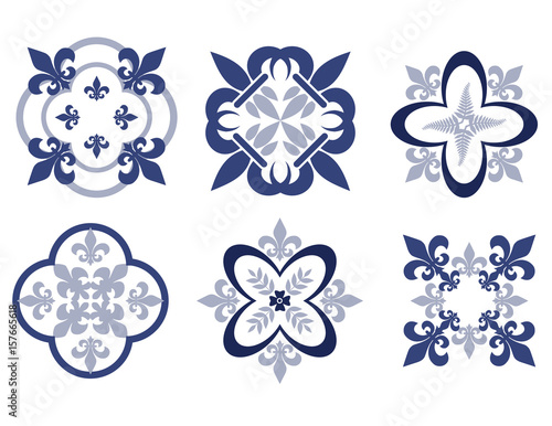 Set of arabic decorations vector