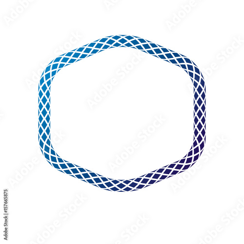 Vintage geometric frame created with braid ornament, rope. Heraldic Coat of Arms decorative emblem isolated vector illustration.