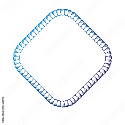 Luxury rhomb frame with empty copy-space, classic heraldic blank geometric shape created as rope design. Retro style label.