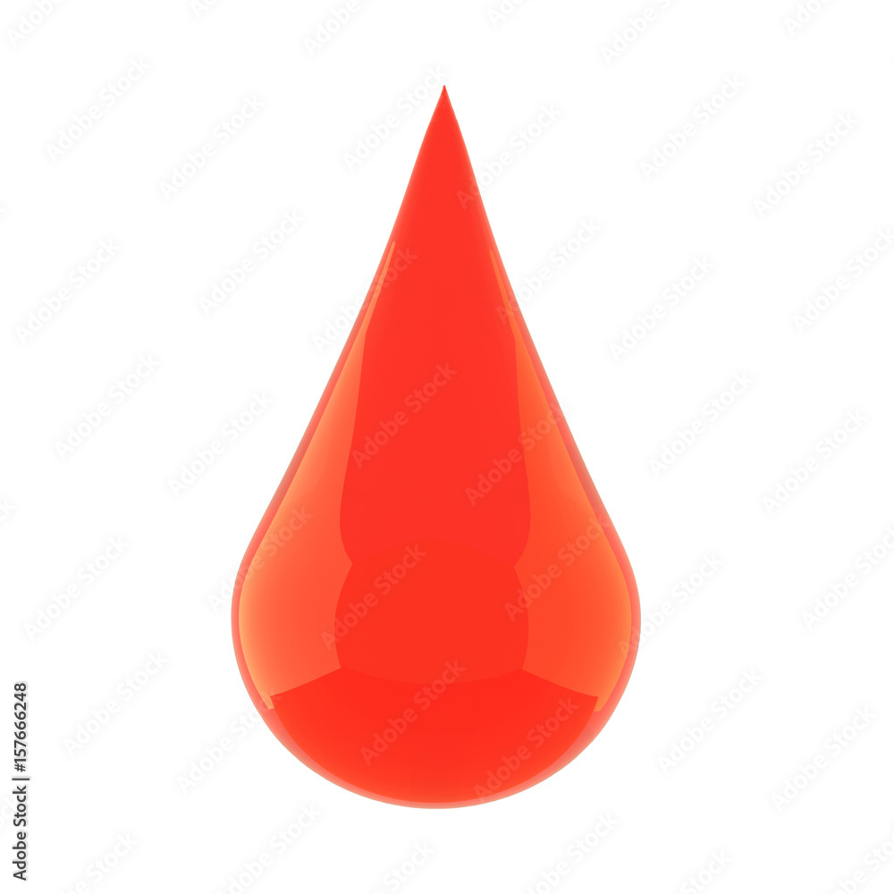 realistic drop of blood on isolated white in 3D rendering realistic drop of blood on isolated white in 3D rendering