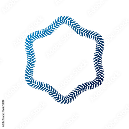 Luxury frame with empty copy-space, classic heraldic blank shape created as rope design. Retro style label.
