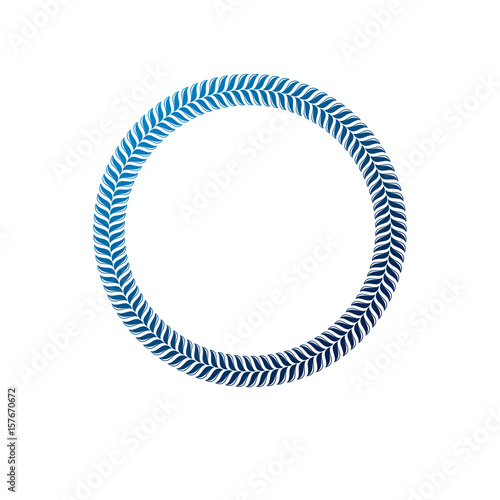 Luxury round frame with empty copy-space, classic heraldic blank circular shape created as rope design. Retro style label.