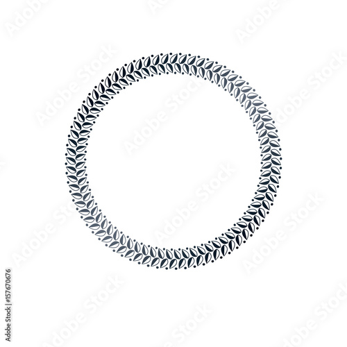 Luxury round frame with empty copy-space, classic heraldic blank circular shape created as rope design. Retro style label.