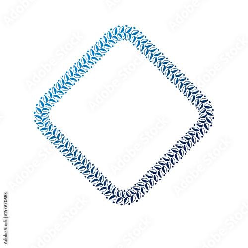 Victorian art vector rhomb frame with blank copy space created using stylish rope decoration. Heraldic template illustration.