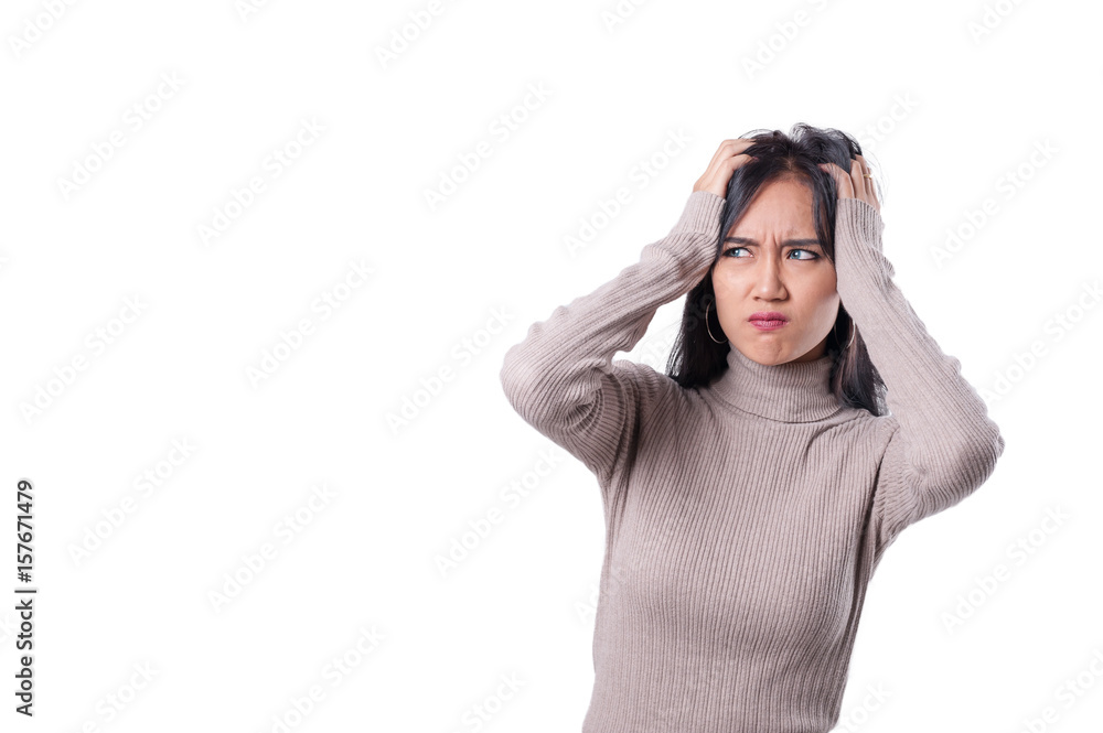 Young tan skin Asian woman with casual cloths Young tan skin Asian woman with casual cloths