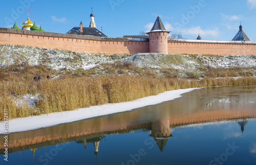 SUZDAL, RUSSIA - November, 2016: The Saviour Monastery of St. Euthymius in Suzdal in autumn day