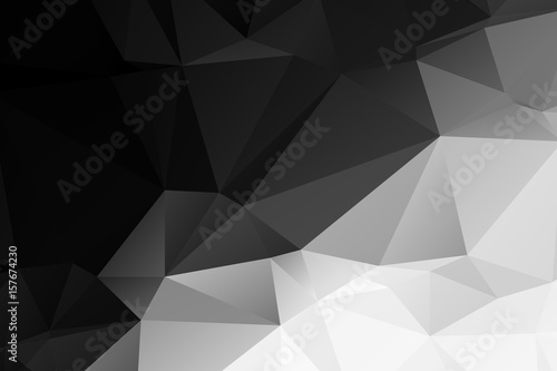 Black and white abstract polygonal background