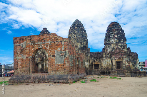 LOPBURI, THAILAND - September, 2016: Wat Phra Prang Sam Yot temple in Lopburi,Thailand photo