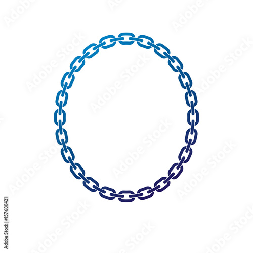 Decorative award vintage circular frame with clear copy space made as chain design. Vector retro style label, heraldry emblem isolated on white background.