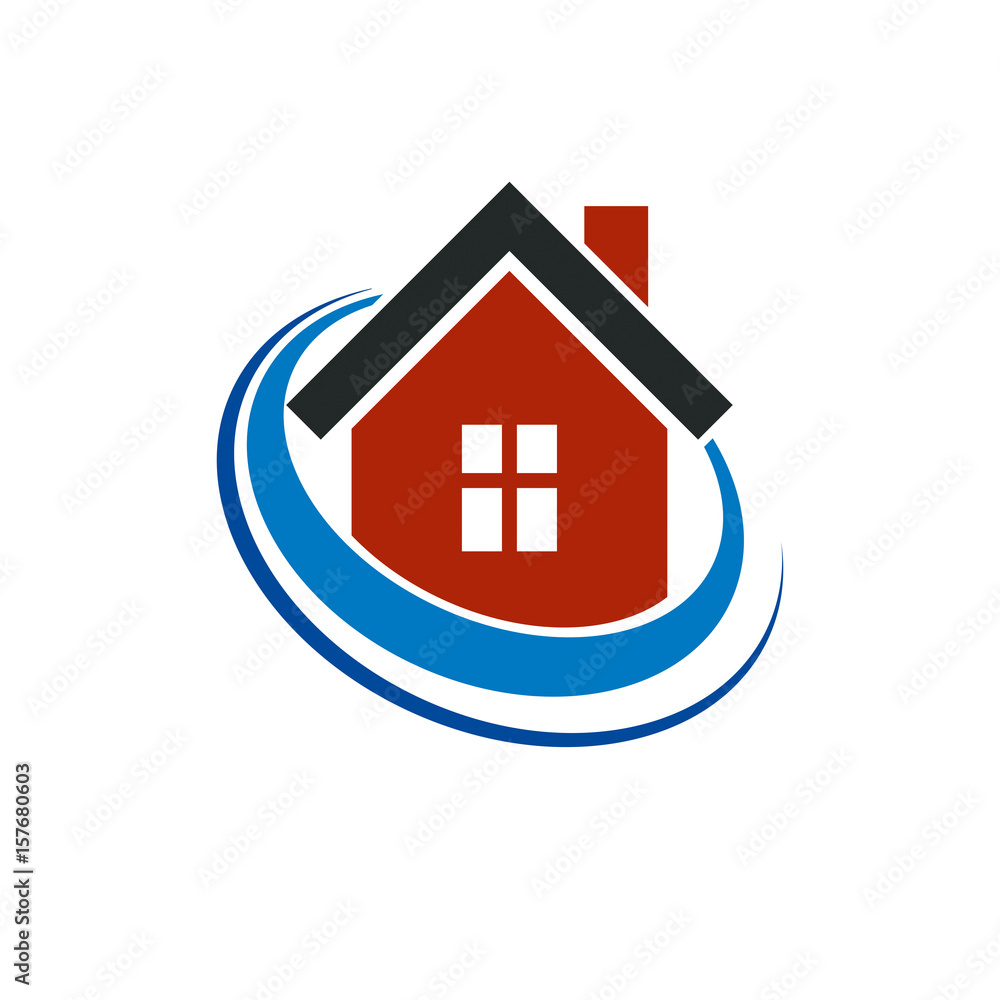 Construction company abstract vector symbol, building corporation. House design element, simple property developer or estate agency icon. Construction company abstract vector symbol, building corporation. House design element, simple property developer or estate agency icon.