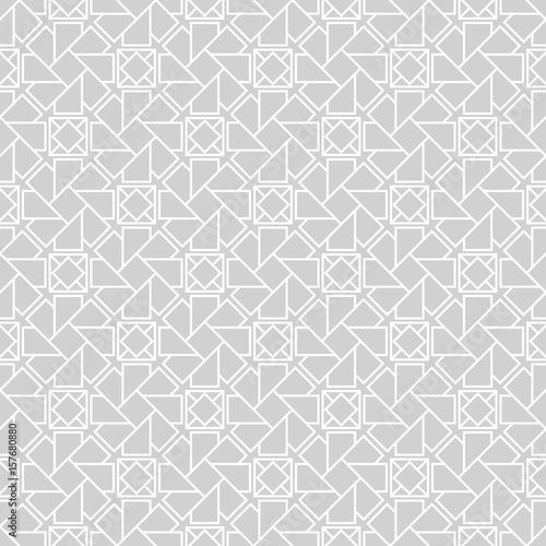 Arabic ornaments. Gray vintage seamless pattern
