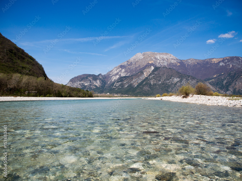 Tagliamento river in Italy