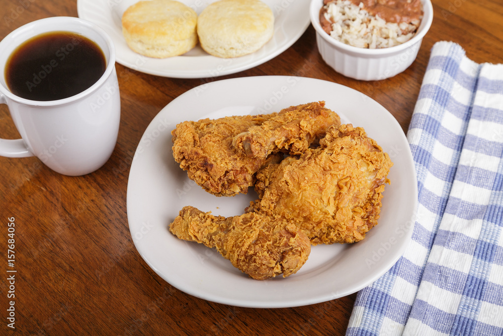 Fried Chicken Dinner and Coffee Fried Chicken Dinner and Coffee