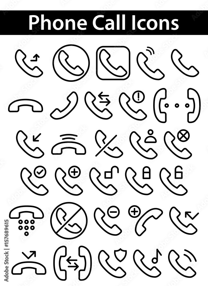 Call Icons Set Vector