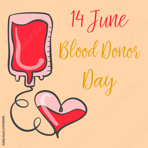 Collection world blood donor day doodle style