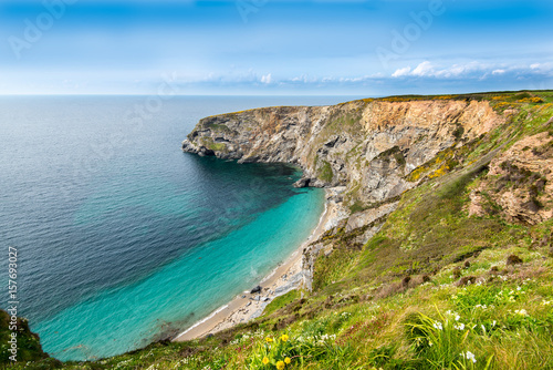 Gooden Heane Point and Cove. Near Portreath, Cornwall, UK.